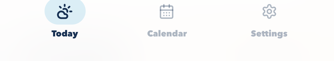 The old tab bar: a flat strip across the full width of the screen