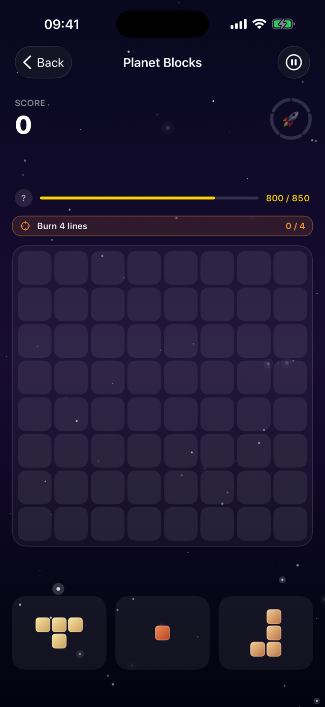 Planet Blocks: planet pieces on the star grid
