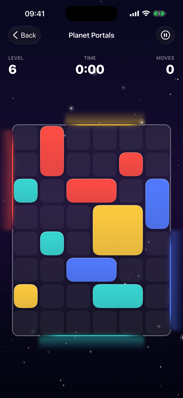 Planet Portals: sliding blocks into matching portals